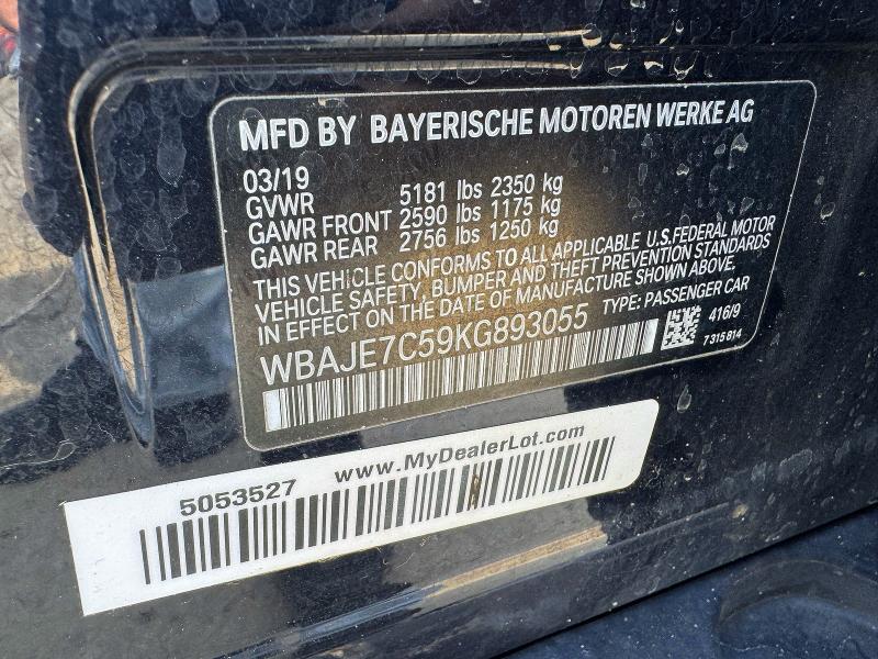 Продажа на аукционе авто 2019 Bmw 540, vin: WBAJE7C59KG893055, номер лота: 48356816
