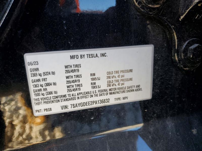 2023 Tesla Model Y მანქანა იყიდება აუქციონზე, vin: 7SAYGDEE2PA136832, აუქციონის ნომერი: 79548825