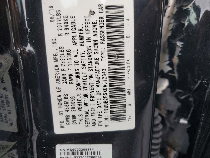 Aukcja sprzedaży 2016 Acura Tlx, vin: 19UUB2F5XGA012043, numer aukcji: 46462476