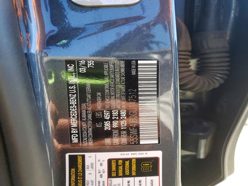 Продажа на аукционе авто 2016 Mercedes-benz C, vin: 55SWF4JB0GU147512, номер лота: 46888836