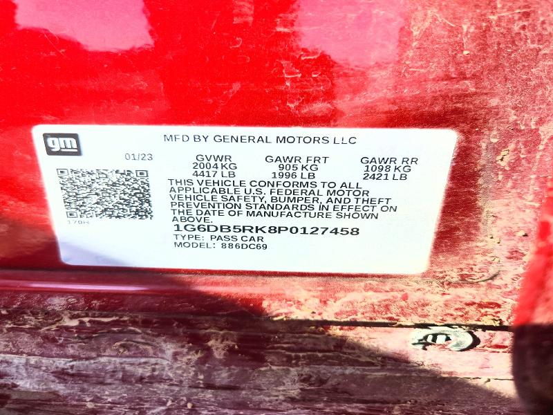 46493676 :رقم المزاد ، 1G6DB5RK8P0127458 vin ، 2023 Cadillac Ct4 مزاد بيع