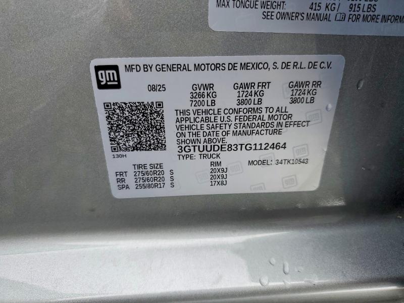 Aukcja sprzedaży 2026 Gmc Sierra, vin: 3GTUUDE83TG112464, numer aukcji: 47990416