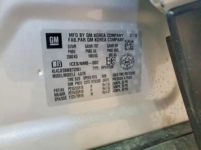 Aukcja sprzedaży 2019 Buick Encore, vin: KL4CJESB8KB732061, numer aukcji: 46017326