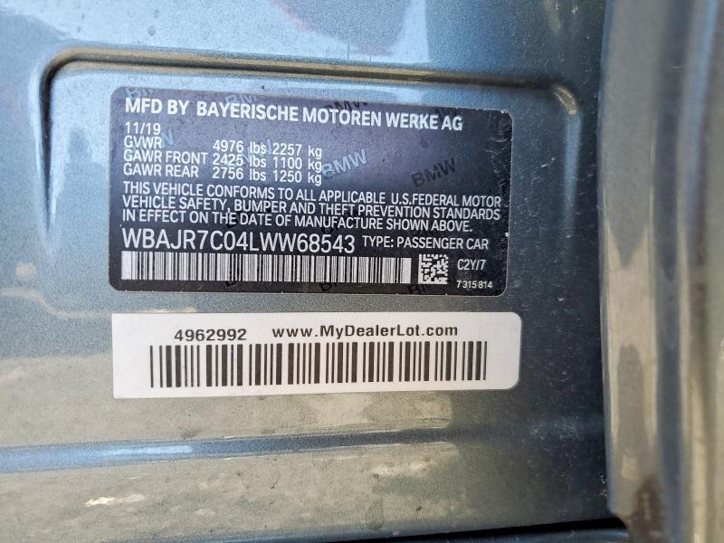 46643336 :رقم المزاد ، WBAJR7C04LWW68543 vin ، 2020 Bmw 530 مزاد بيع