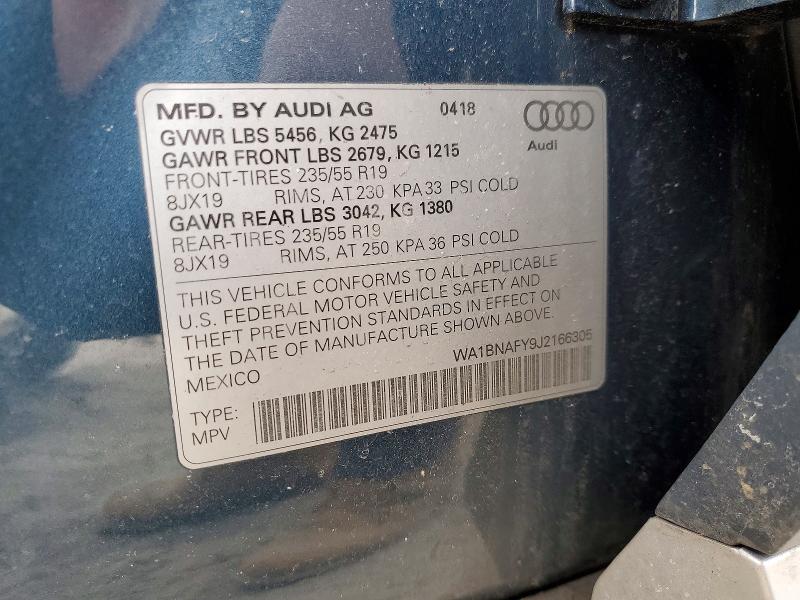 Продажа на аукционе авто 2018 Audi Q5, vin: WA1BNAFY9J2166305, номер лота: 45984866
