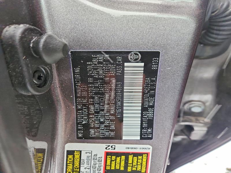 Продаж на аукціоні авто 2024 Toyota Camry, vin: 4T1G11AK5RU846949, номер лоту: 78852695