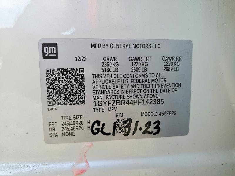 46486336 :رقم المزاد ، 1GYFZBR44PF142385 vin ، 2023 Cadillac Xt4 مزاد بيع