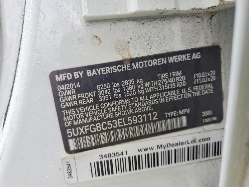 Продажа на аукционе авто 2014 Bmw X6, vin: 5UXFG8C53EL593112, номер лота: 79870825