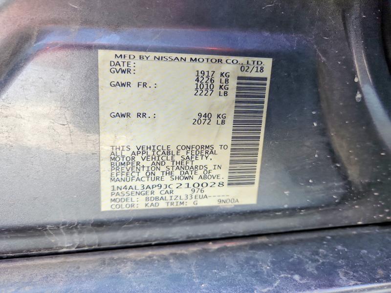 46266816 :رقم المزاد ، 1N4AL3AP9JC210028 vin ، 2018 Nissan Altima مزاد بيع