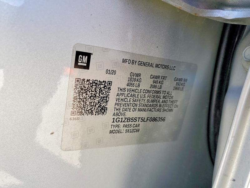 Продажа на аукционе авто 2020 Chevrolet Malibu, vin: 1G1ZB5ST5LF086356, номер лота: 47699196
