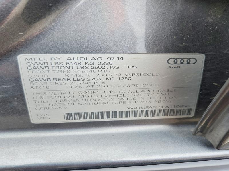 Aukcja sprzedaży 2014 Audi A4 Allroad, vin: WA1UFAFL3EA110656, numer aukcji: 46896586