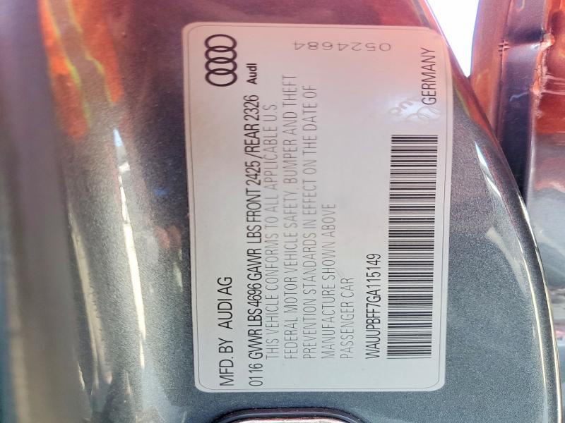 Продажа на аукционе авто 2016 Audi A3, vin: WAUUPBFF7GA115149, номер лота: 46233026