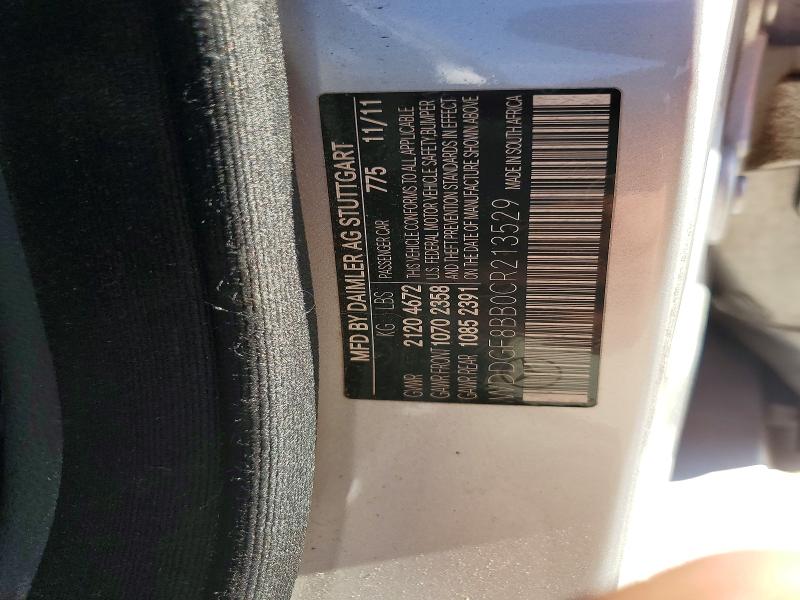 45514026 :رقم المزاد ، WDDGF8BB0CR213529 vin ، 2012 Mercedes-benz C مزاد بيع