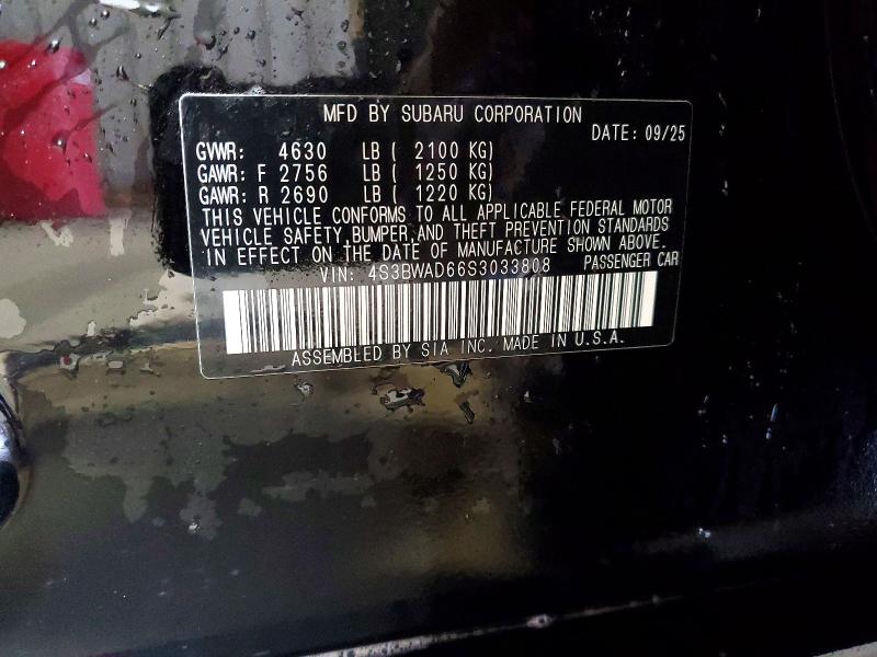 46686416 :رقم المزاد ، 4S3BWAD66S3033808 vin ، 2025 Subaru Legacy مزاد بيع