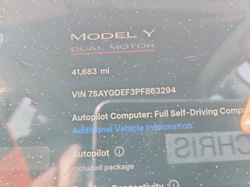 Продажа на аукционе авто 2023 Tesla Model Y, vin: 7SAYGDEF3PF863294, номер лота: 46341446
