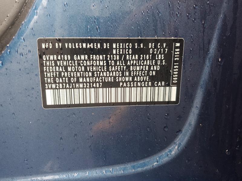 Aukcja sprzedaży 2017 Volkswagen Jetta, vin: 3VW2B7AJ1HM321487, numer aukcji: 45534176
