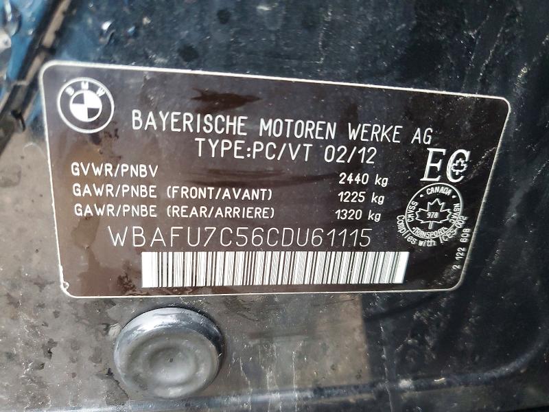 Aukcja sprzedaży 2012 Bmw 535, vin: WBAFU7C56CDU61115, numer aukcji: 79195505