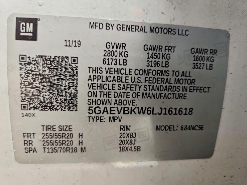 Продажа на аукционе авто 2020 Buick Enclave, vin: 5GAEVBKW6LJ161618, номер лота: 48162196