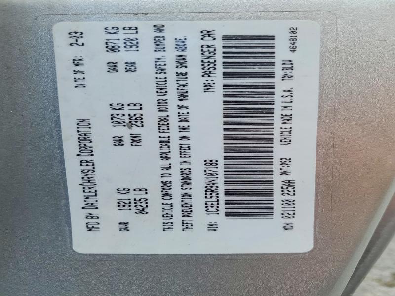 Продаж на аукціоні авто 2004 Chrysler Sebring, vin: 1C3EL55R94N107188, номер лоту: 47360526