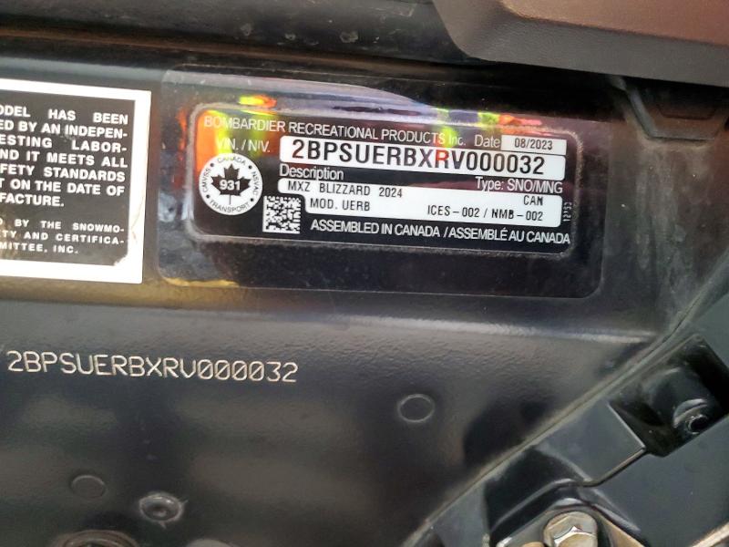 47817136 :رقم المزاد ، 2BPSUERBXRV000032 vin ، 2024 Ski Doo Mxz 600 R Etec مزاد بيع