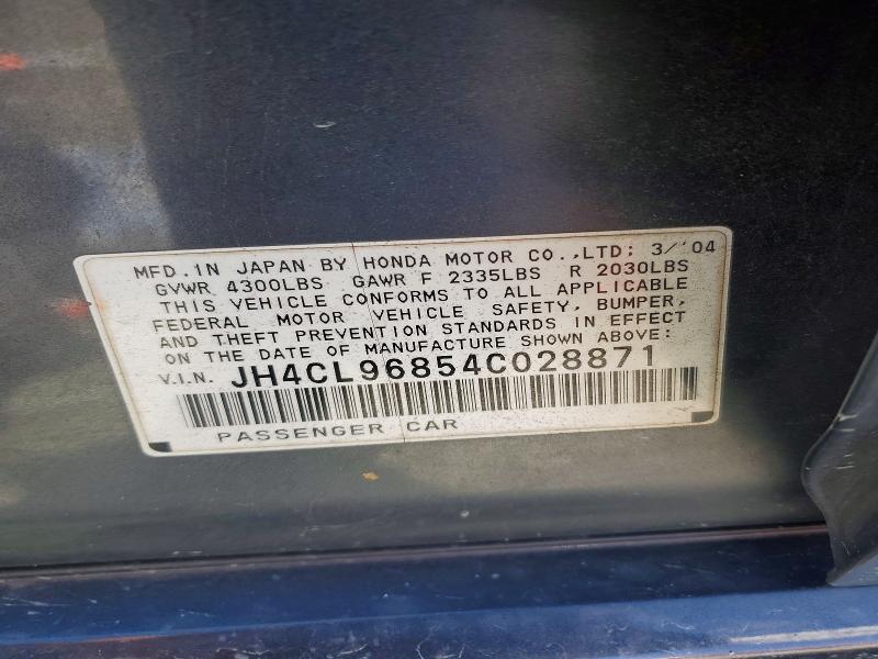2004 Acura Tsx მანქანა იყიდება აუქციონზე, vin: JH4CL96854C028871, აუქციონის ნომერი: 46167076