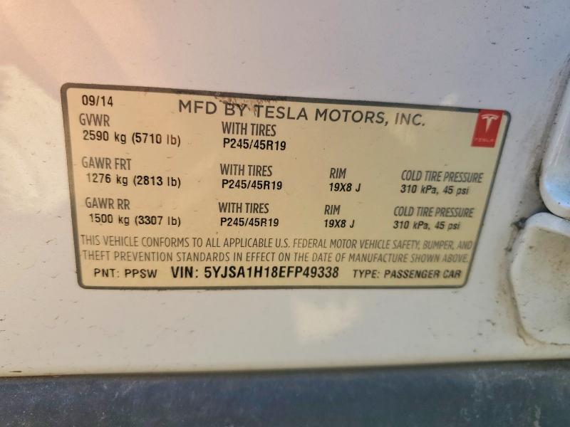 Продажа на аукционе авто 2014 Tesla Model S, vin: 5YJSA1H18EFP49338, номер лота: 46700596