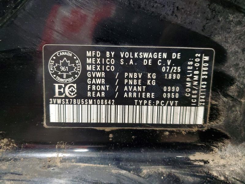 78244925 :رقم المزاد ، 3VWSX7BU5SM108642 vin ، 2025 Volkswagen Jetta مزاد بيع