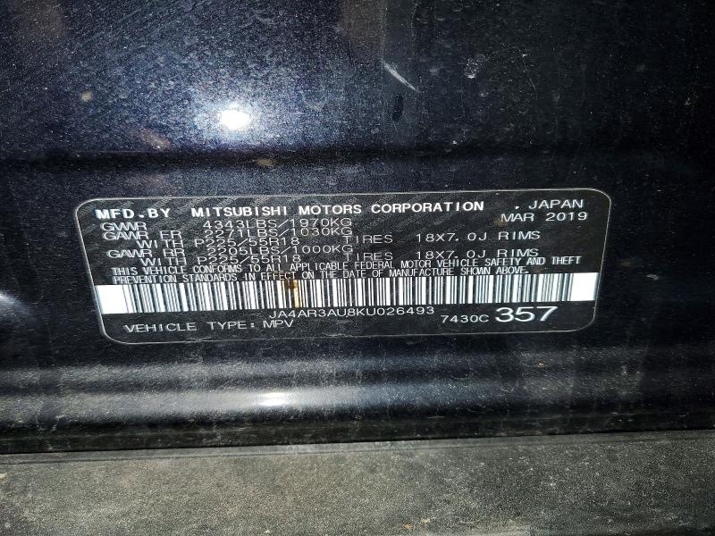 Продаж на аукціоні авто 2019 Mitsubishi Outlander Sport, vin: JA4AR3AU8KU026493, номер лоту: 79837995