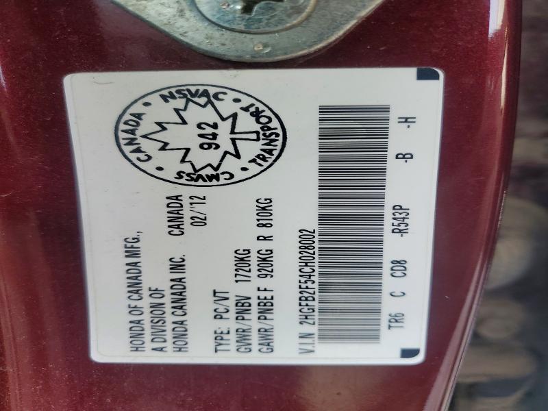 Aukcja sprzedaży 2012 Honda Civic, vin: 2HGFB2F54CH028002, numer aukcji: 79796545