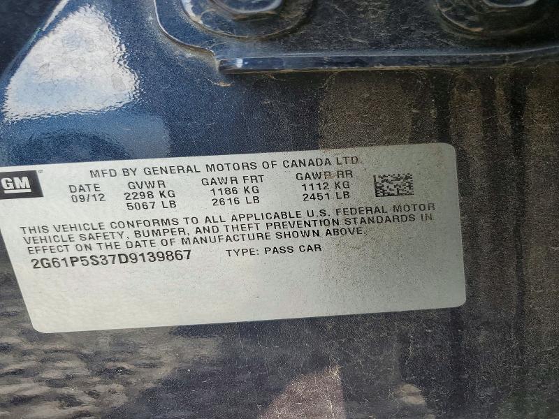 46542666 :رقم المزاد ، 2G61P5S37D9139867 vin ، 2013 Cadillac Xts مزاد بيع