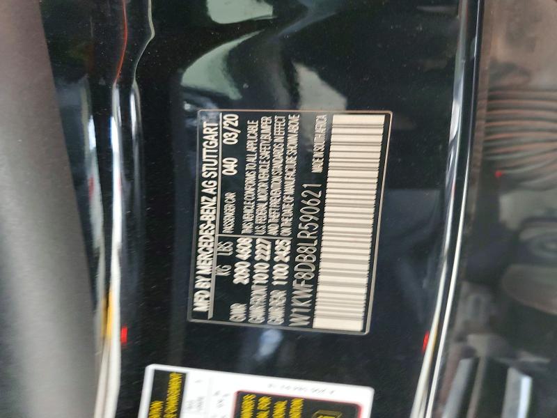 2020 Mercedes-benz C მანქანა იყიდება აუქციონზე, vin: W1KWF8DB8LR590621, აუქციონის ნომერი: 79822855