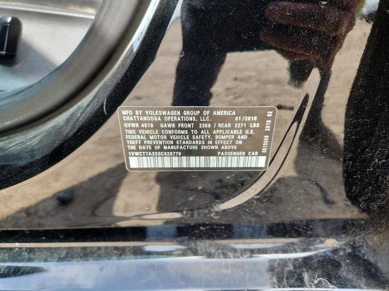 Продаж на аукціоні авто 2016 Volkswagen Passat, vin: 1VWCT7A32GC028779, номер лоту: 41651006