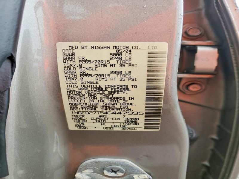 Продажа на аукционе авто 2004 Nissan Frontier, vin: 1N6ED27T54C447995, номер лота: 46893986