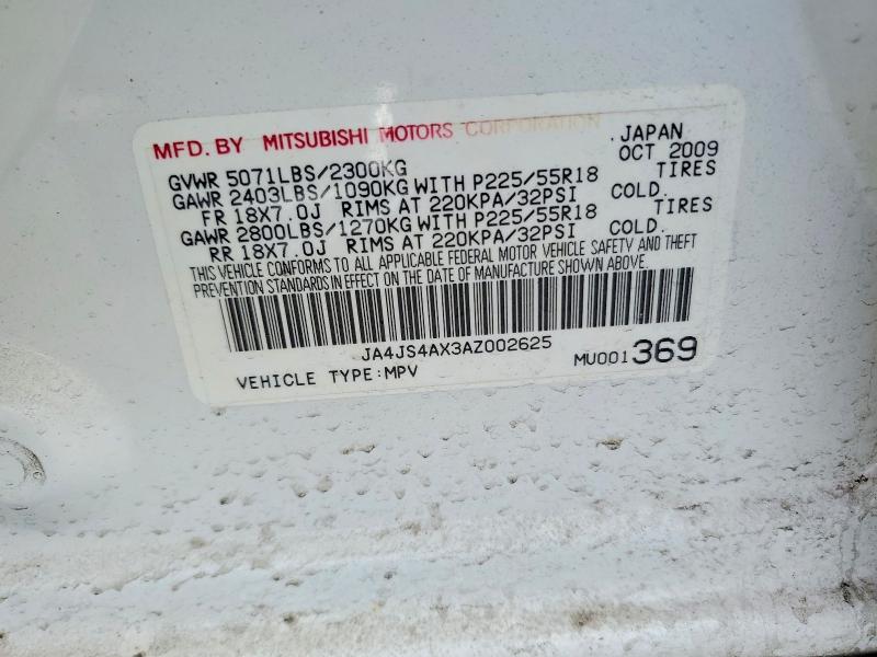 Продаж на аукціоні авто 2010 Mitsubishi Outlander, vin: JA4JS4AX3AZ002625, номер лоту: 78233535