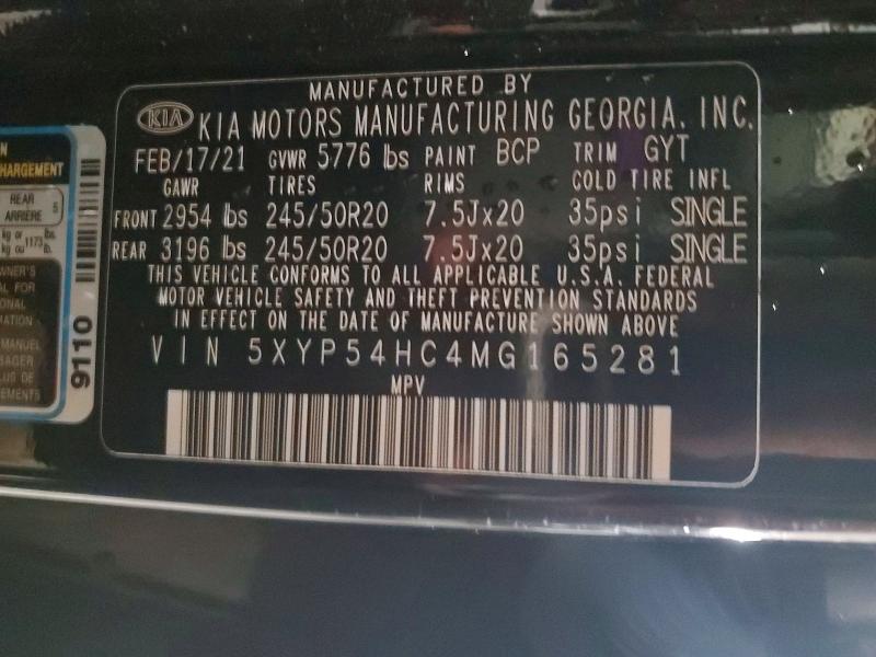 Aukcja sprzedaży 2021 Kia Telluride, vin: 5XYP54HC4MG165281, numer aukcji: 47453856