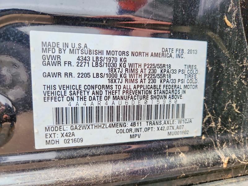 Продаж на аукціоні авто 2013 Mitsubishi Outlander Sport, vin: 4A4AR4AU6DE015980, номер лоту: 47276176
