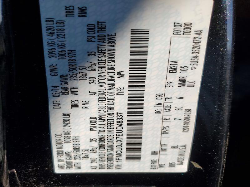 79563885 :رقم المزاد ، 1FMCU0JX7EUD48337 vin ، 2014 Ford Escape مزاد بيع