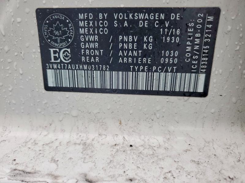 Aukcja sprzedaży 2017 Volkswagen Gti, vin: 3VW4T7AUXHM031782, numer aukcji: 78103535