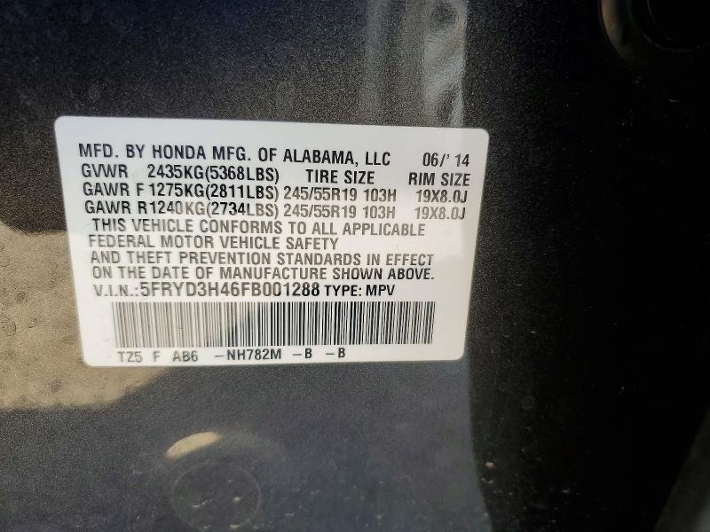 Aukcja sprzedaży 2015 Acura Mdx, vin: 5FRYD3H46FB001288, numer aukcji: 47253196