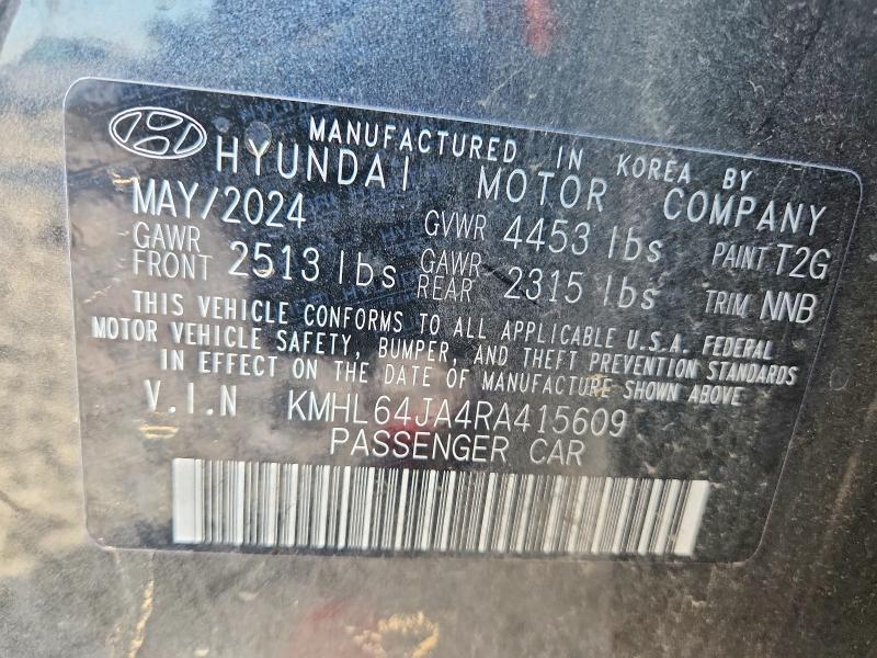 2024 Hyundai Sonata მანქანა იყიდება აუქციონზე, vin: KMHL64JA4RA415609, აუქციონის ნომერი: 46684696