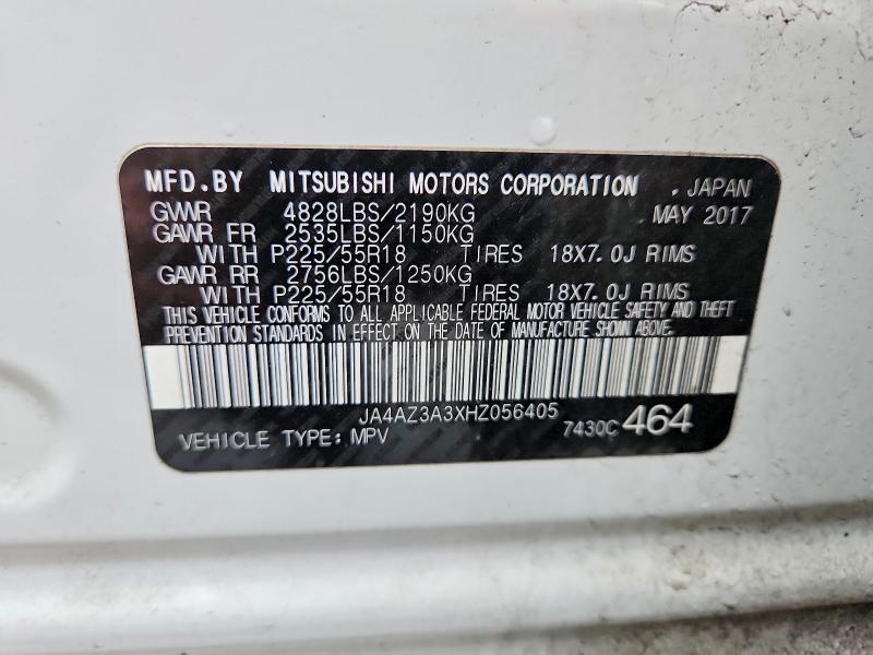 Продаж на аукціоні авто 2017 Mitsubishi Outlander, vin: JA4AZ3A3XHZ056405, номер лоту: 41588276