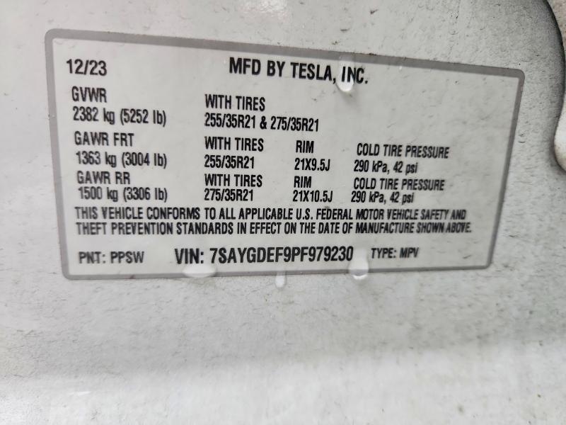 Aukcja sprzedaży 2023 Tesla Model Y, vin: 7SAYGDEF9PF979230, numer aukcji: 46431546