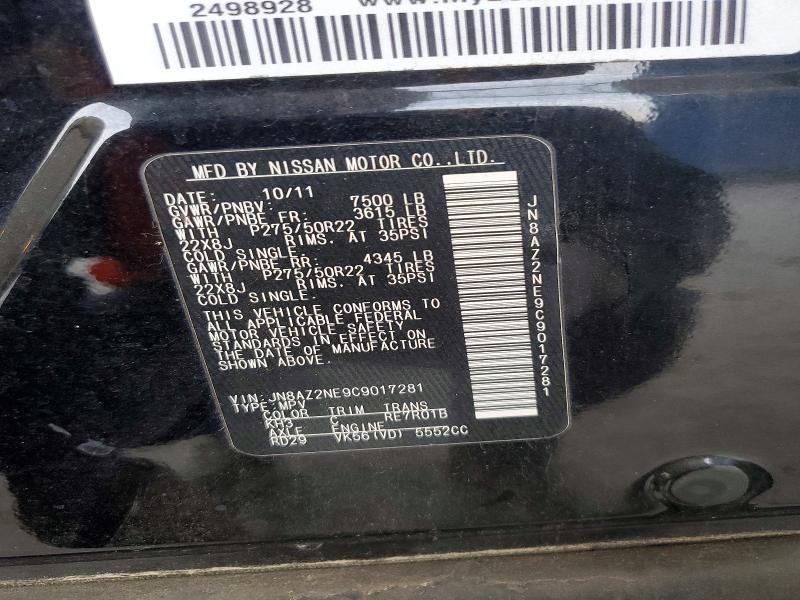 Aukcja sprzedaży 2012 Infiniti Qx56, vin: JN8AZ2NE9C9017281, numer aukcji: 78735805