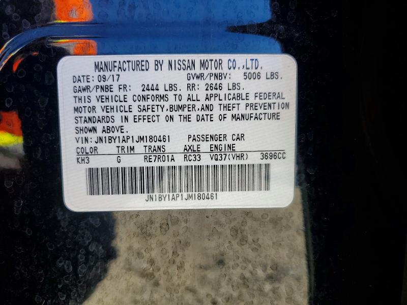 Продаж на аукціоні авто 2018 Infiniti Q70, vin: JN1BY1AP1JM180461, номер лоту: 46060606