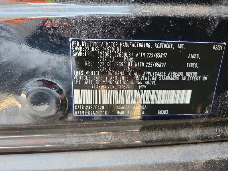 45612246 :رقم المزاد ، 4T3RWRFVXRU131670 vin ، 2024 Toyota Rav4 Hybrid مزاد بيع