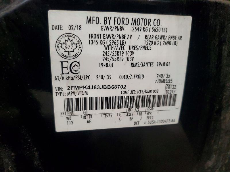 Aukcja sprzedaży 2018 Ford Edge, vin: 2FMPK4J83JBB68702, numer aukcji: 47742446