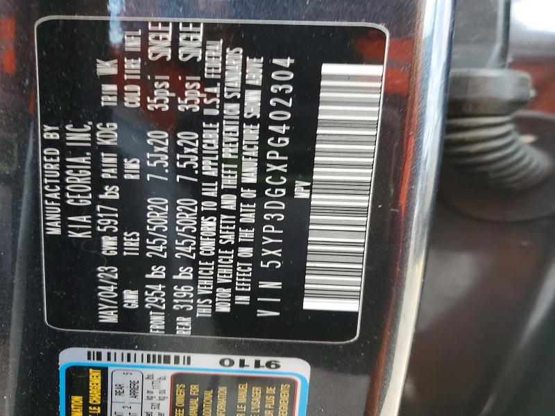 46493106 :رقم المزاد ، 5XYP3DGCXPG402304 vin ، 2023 Kia Telluride مزاد بيع