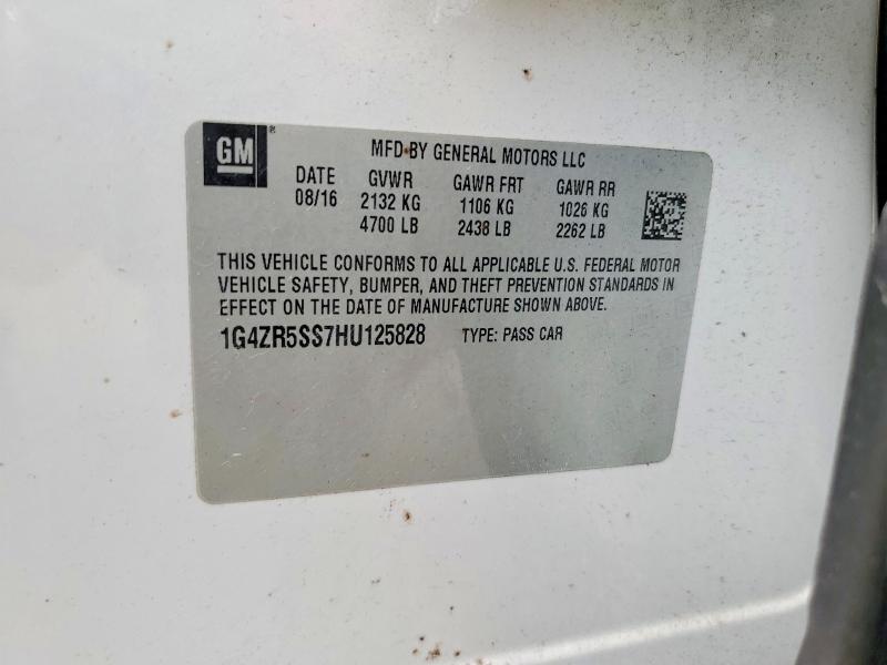 45782436 :رقم المزاد ، 1G4ZR5SS7HU125828 vin ، 2017 Buick Lacrosse مزاد بيع