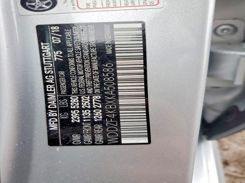 Aukcja sprzedaży 2019 Mercedes-benz E, vin: WDDZF4KBXKA508586, numer aukcji: 42055706