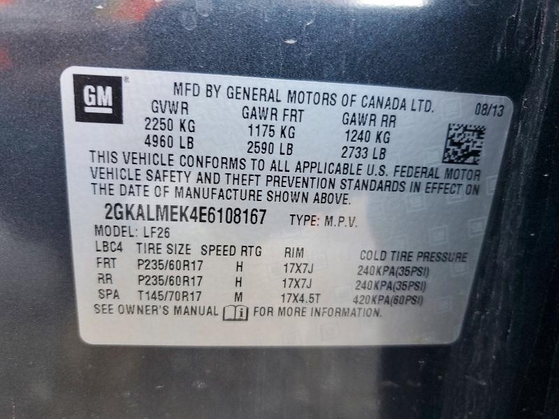 47990546 :رقم المزاد ، 2GKALMEK4E6108167 vin ، 2014 Gmc Terrain مزاد بيع